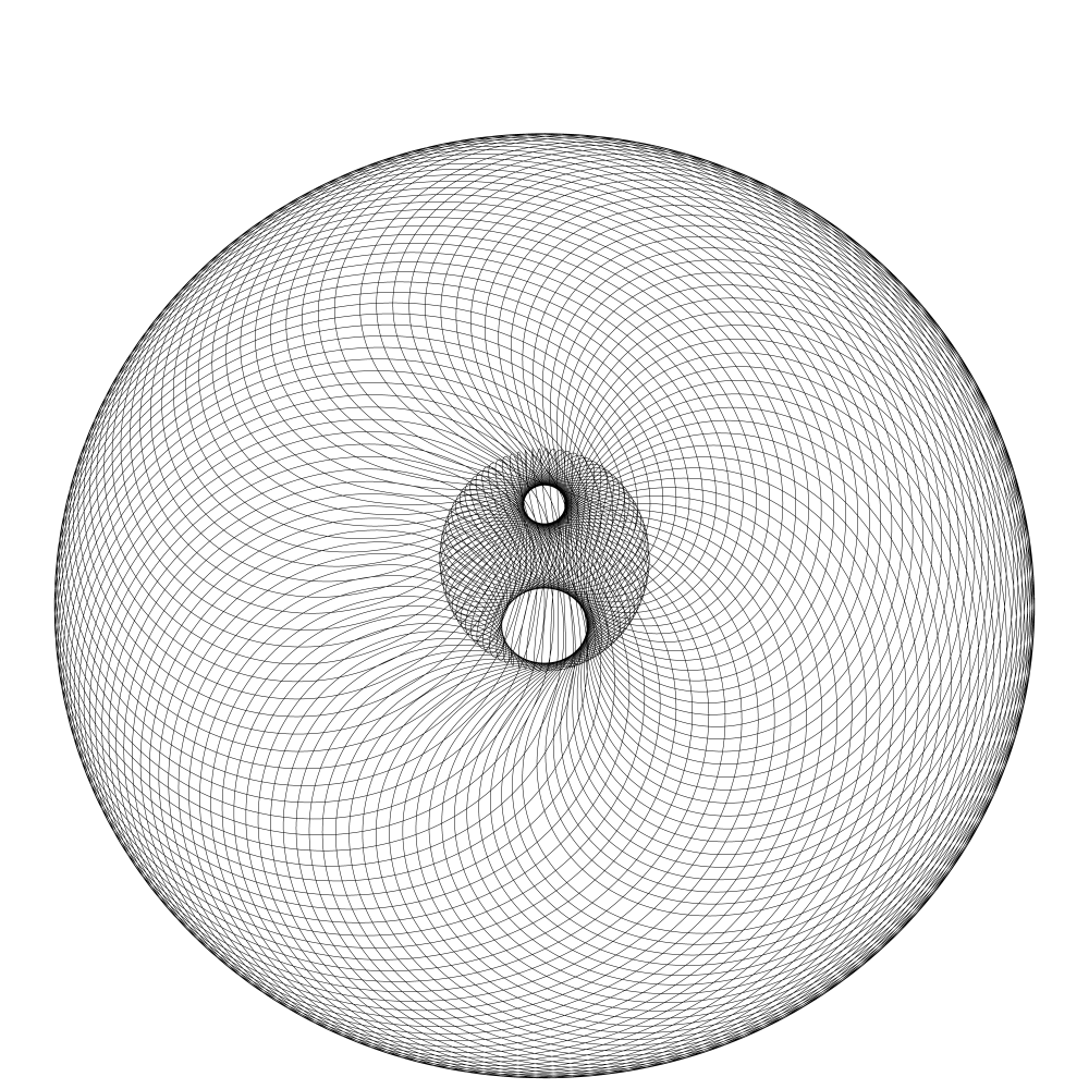Illustration of a fictional object&rsquo;s orbiting trajectory seen in a ECEF frame, drawn with Erdorbit.